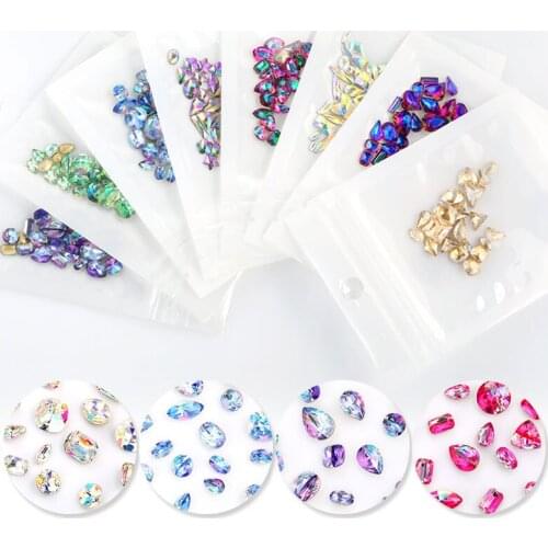 1 Bag Crystal Clear AB Nail Art Rhinestones DIY Non Rhinestone Heart-shaped Nail Manicure For 3D Nails Art Decorations