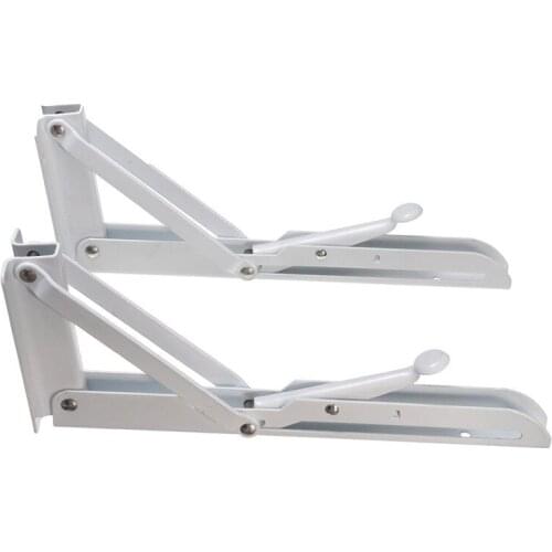 2Pcs Triangular Folding Bracket Metal Release Catch Support Bench Table Folding Shelf Brackets Furniture Hardware