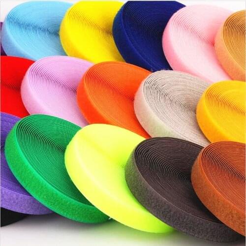 20mm Colorful Fastener Tape Velcros Hook And Loop Tape Cable Ties Sewing Accessories (1Yard loop+1Yard Hook)