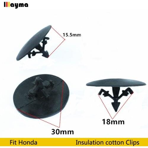 20pcs Plastics clips Nylon Hood Insulation Retainer For Honda Civic CR-V FIT Accord Odyssey Acura RL RSX Insulation cotton clip