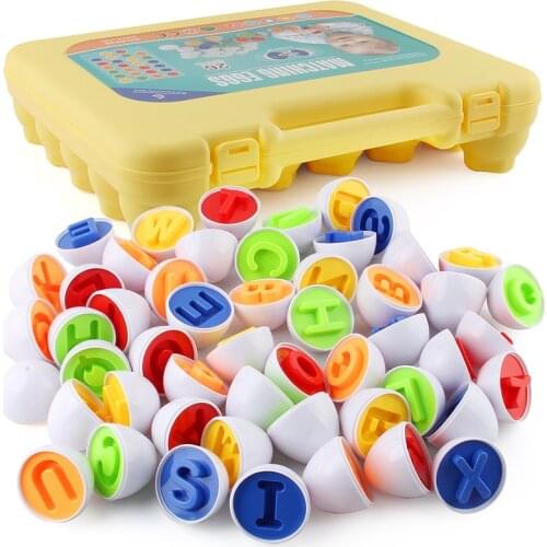 26/12/6pcs Shape Letter Matching Egg Montessori 3D Puzzle For Kids Montessori Toys Recognize Color Educational Toys For Children