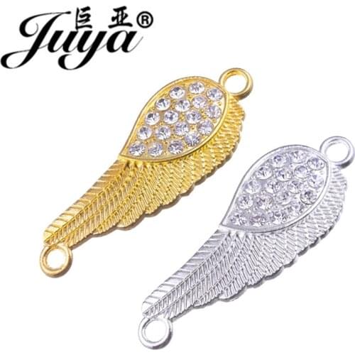 5pcs/lot DIY Natural Stones Charms Bracelets Pearls Necklace Jewelry Making Findings Crystal Angle Wing Connectors Accessories