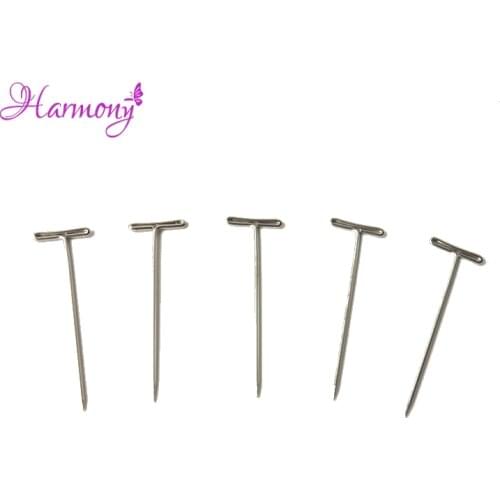 500pcs/lot T pin clips for wig making /hair extension fix on mannequin 2" length canvas block head hair weaving tools