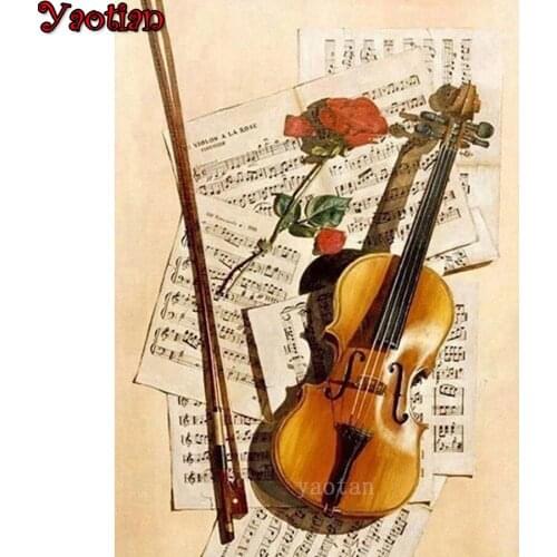5D Diamond Painting Full Square Drill Violin Music Flower Diamond Embroidery Sale Home Decoration DIY Mosaic Cross Stitch Kit