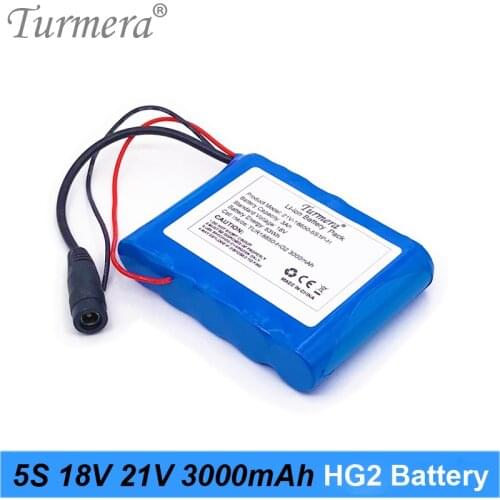 Battery 5S 18V 21V 3000mAh Reachargeable Lithium Battery Pack 18650 HG2 3000mAh 30A Battery Cell with 5S BMS for Screwdriver 18V