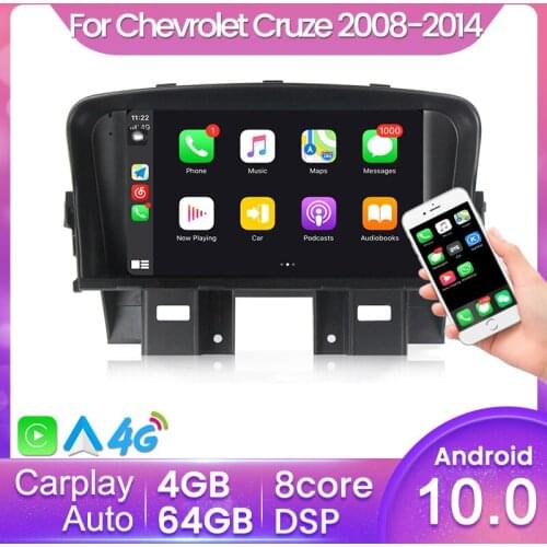 DSP Android 10.0 Carpaly Auto Car Radio Stereo For Chevrolet Cruze 2008-2014 Multimedia Video Player Navigation GPS 4G LTE Wifi