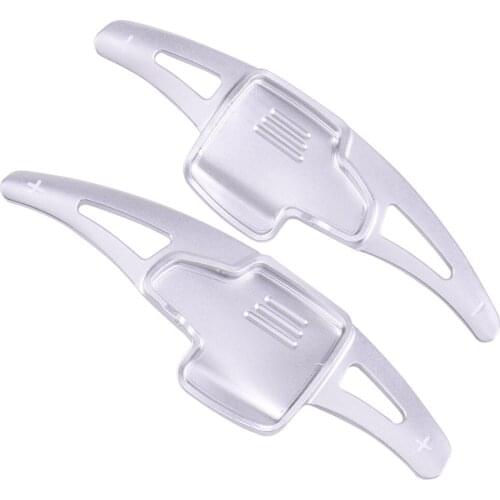 Car 2pcs Silver Steering Wheel Shift Paddle Shifter Extension Fit For Ford Ecosport Focus Kuga