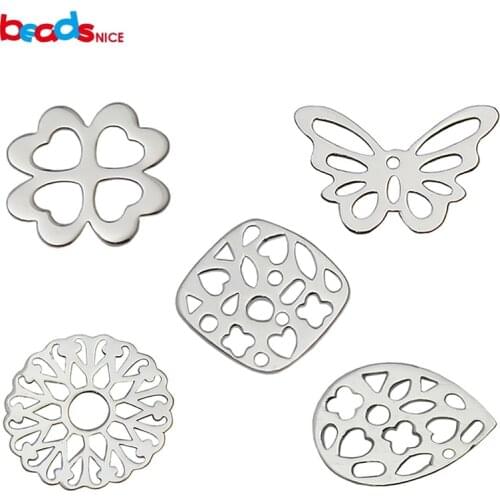 Beadsnice Pure Sterling Silver Filigree Findings Flower Connector Charms Pendant Findings Earring Components ID 34868