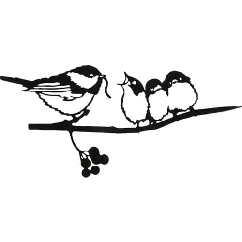 Elegant Garden Design 3Chickadee on Maple Branches Metal Silhouette Hanging Tree Art Ornament Outdoor Courtyard Tree Decoration