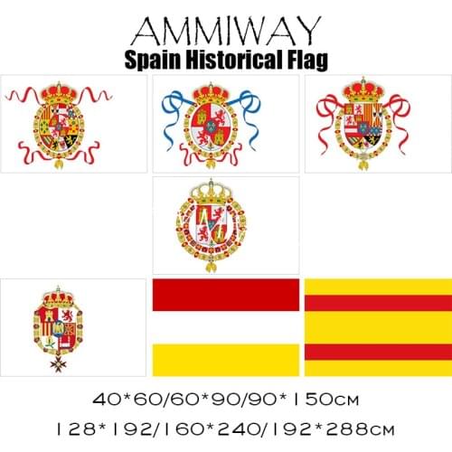AMMIWAY Any Size Single or Double Spain Costa Spanish 1701-1760 1760-1785 Particular Pavilion Historical Flags and Banners