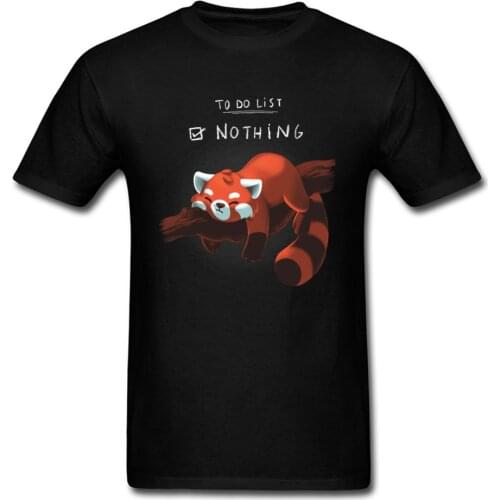 Red Panda Day T-shirt Funny Men Tshirt Nothing To Do Tops Summer Cotton Tee Black T Shirts Students Clothing Lazy Style