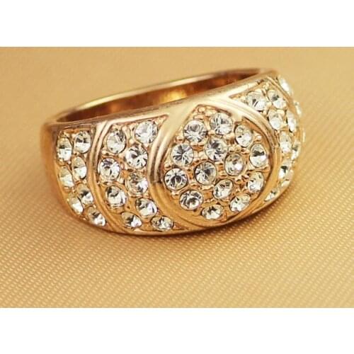 Hot sale new Style >>>>Beautiful Yellow color Mens Jewelry white Crystal Ring free shipping with box