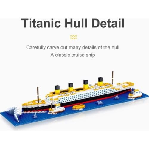 Lezi LZ8026 Particles Blocks Model Set Titanic Model Micro Mini Blocks Giant Cruise Ship UK Building DIY Block 2338pcs Toys