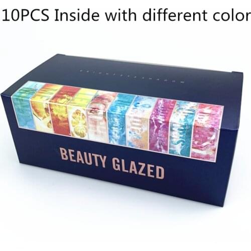 BEAUTY GLAZED Cosmetics Gift Box 10 in 1 Set 9 Color Pallete Makeup Eyeshadow Palette shimmer matte cosmetics