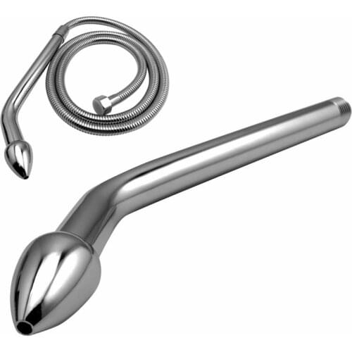 New design douche metal enema syringe shower cleaning head anal butt plug gay nozzles tip gay sex toy