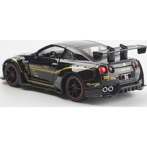 1/32 Scale Nissan GTR35 Ares Car Model Alloy Childrens Toy Car Sound And Light Sports Car Collections Diecast & Toy Vehicles