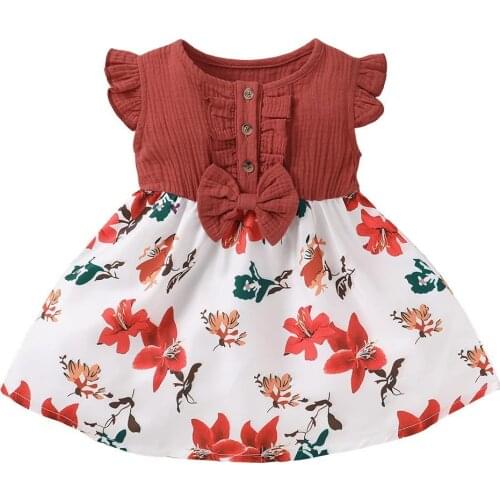Fashion Princess Kids Baby Dress For Girls Fancy Wedding Dress Sleeveless Printed Party Birthday Dress For Girl Summer Dresses