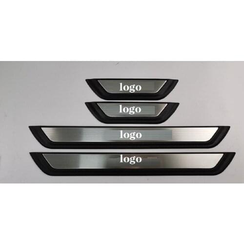 ABS plastic and stainless steel car door sill pedals Scuff Plate cover for mazda CX-5 2017-2019 Plastic Base Threshold Strip