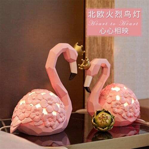 Modern Pink Flamingo Table Lamps Childrens Room Bedroom Bedside Home Decoration Living Room Dining Room Cloakroom Table Lights