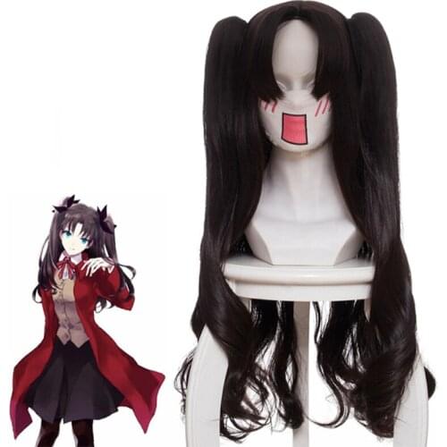 Anime Fate Stay Night Cosplay Wig Tohsaka Rin Cosplay Wig Dual Horsetail Heat Resistant Synthetic Wig Halloween Carnival Party
