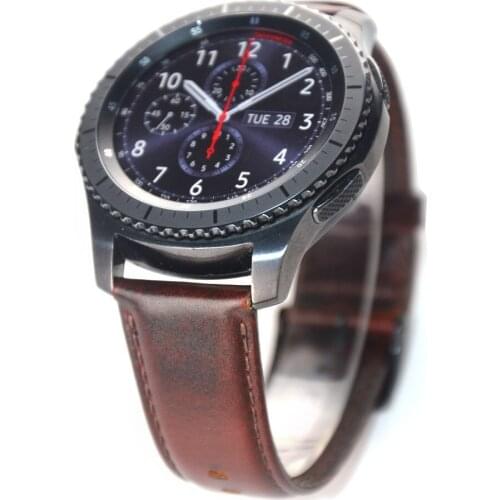 Watchband for Samsung Galaxy Watch 3 45mm/46mm/Gear S3 22MM Strap Classic Oil Wax Leather Bracelet for HUAWEI Watch GT 2 1 46mm