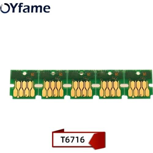 OYfame T6716 Maintenance Tank Chip T6716 Waste Tank One time Chip for Epson Pro WF-C5210 WF-C5710 WF-C5790 WF-C5290 Printer