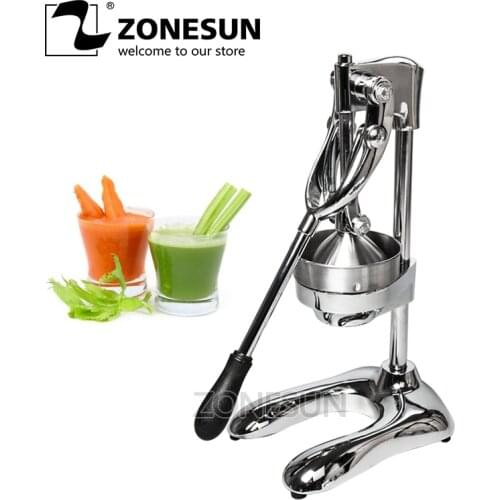 ZONESUN Stainless Steel Citrus Fruits Squeezer Orange Lemon Pomegranate Hand Press Manual Juicer Lemon Pressing Machine
