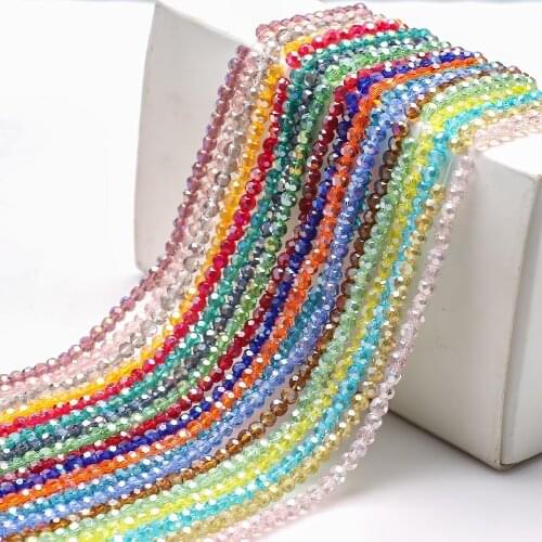 3 4 6 8mm Czech Round Spacer AB Glass Faceted Beads For Jewelry Making Diy Accessories Colorful Crystal Beads Wholesale In Bulk
