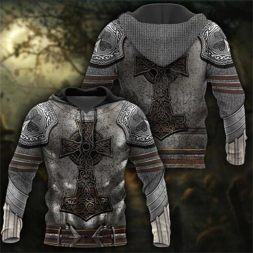 Irish Armor Knight Warrior Chainmail printed 3d hoodies Sweatshirt zipper hoodies women For men Pullover Cosplay costumes 04