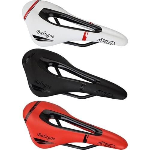 Bicycle travel saddle MTB road bike Comfort seat PU Leather Hollow Breathable Cushion Cycling