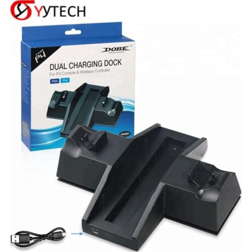 SYYTECH TP4-805B Vertical Cooling Fan Charging Stand Dual Controller Charger Dock For PS4 Game Controller