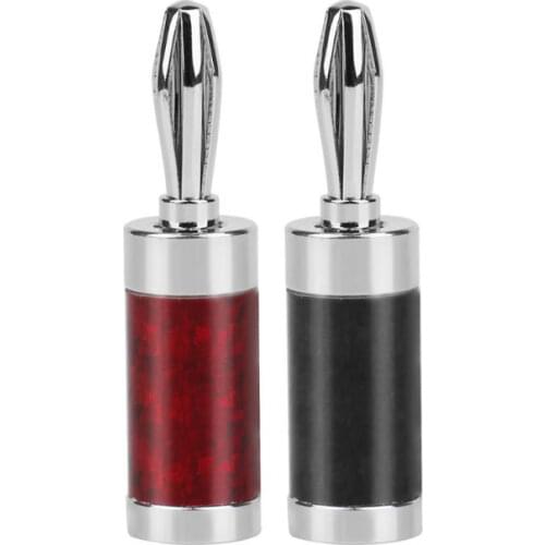 High Quality Banana Plug 4mm Carbon Fiber Rhodium Plating Audio Connector HIFI Speaker Terminal Welding Free Adapter Banana Jack