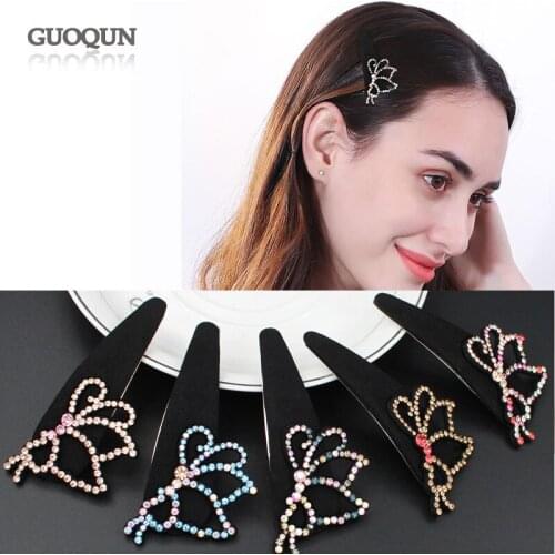 Hair Pin - Hair Accessory for Women Girls Hair Ornament Jewelry - Hair Barrettes Tiara - Butterfly Leather Rhinestone Bridal