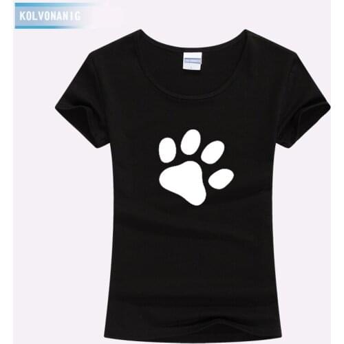 KOLVONANIG Brand 2019 Women Cute Footprint Printed T Shirt Summer Style Short Sleeve T-Shirts O-neck Casual Street Top Tees