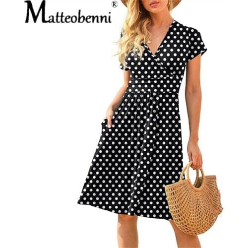 Summer Women Elegant Flower Print Mini Dresses Boho Short Sleeve Sexy High Waist Dress Female V Neck A Line Chic Party Dress