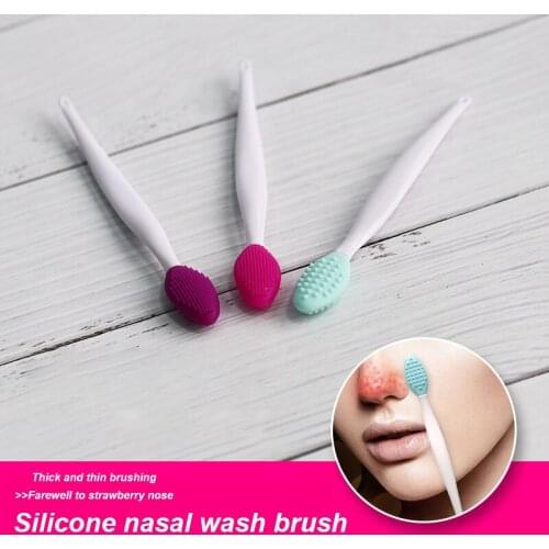 1 Pcs Nose Cleaning Brush Silicone Double-sided Face Wash Brush Nose Cleaning Blackhead Brush Skin Care Tool