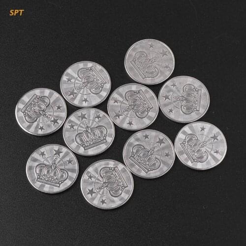 10pcs 25*2mm Game Token Stainless Steel Arcade Game Coin Crown Tokens XX
