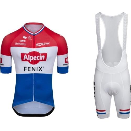 2021 ALPECIN FENIX TEAM NL CHAMPION SHORT SLEEVE CYCLING JERSEY SUMMER CYCLING WEAR ROPA CICLISMO+BIB SHORTS WITH POWER BAND