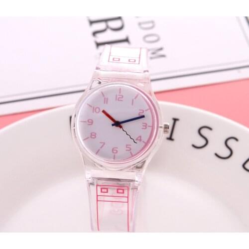 2021 Fashion Transparent Band Crystal Wrist Watch New Lovers Men Women Watches Silicone Jelly Comic Style Quartz Casual Watches