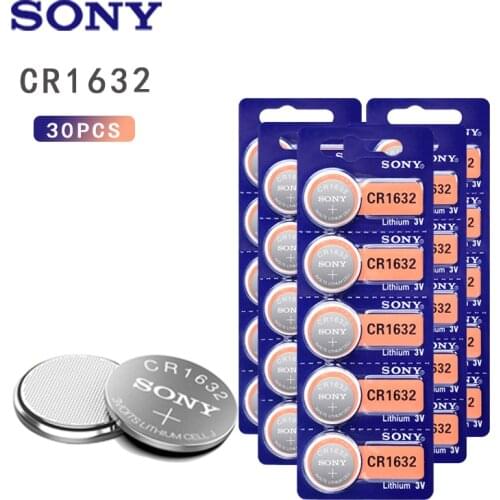 30pc/lot For Sony Original CR1632 Button Cell Battery For Watch Car Remote Key cr 1632 ECR1632 GPCR1632 3v Lithium Battery