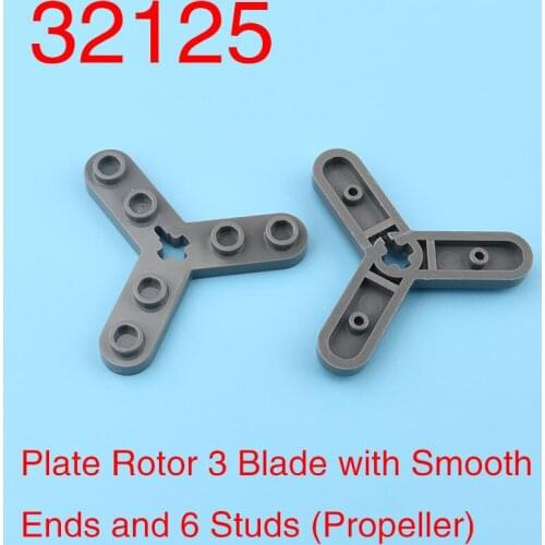 8pcs 32125 high-tech block board rotor 3 blades with smooth ends and 6 studs propeller MOC accessories construction parts toys