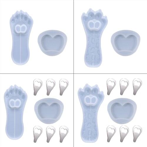 Shiny Bottle Opener Epoxy Resin Mold Keychain Pendant DIY Crafts Silicone Mould R58E