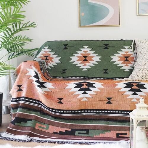 Bohemian Knitted Throw Thread Blanket on the Bed Sofa Plaid Soft Towel Bed Plaid Tapestry Bedspread Tablecloth