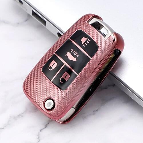 Carbon fiber TPU car key case cover For Buick Lacrosse Chevrolet Camaro Cruze Equinox Impala GMC Terrain car interior accessorie