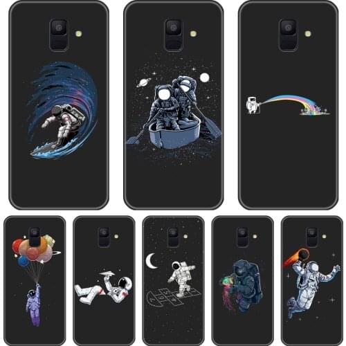 Phone Case For Samsung Galaxy A5 A7 2018 A6 A8 Plus Astronaut Space Silicone Back Cover For Samsung Galaxy A3 A5 A7 2016 2017