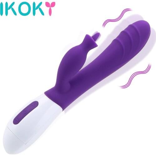 IKOKY Dildo Tongue Licking Vibrator 12 Frequency Female Masturbator Sex Toys For Women Nipple Vagina Massage Sex Shop Erotic