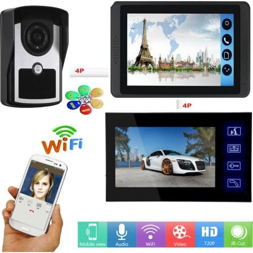 Yobang Security APP Unlock WIFI Video Intercom 1000TVL HD IR Camera Max support 64GTF Card Wireless/Wired Doorbell Doorphone