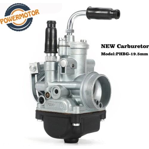 PHBG 19.5mm Dellorto Silver Racing motorcycle Carburetor Carb Carburador With Air Intake 50cc 90cc BWS100 For Puch Ymaha Zuma