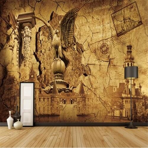 Milofi custom European medieval retro nostalgic background wallpaper monuments architecture castle palace treasure painting