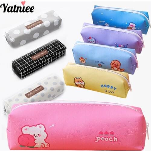 Yatniee Lovely Creative Pencil Case Stationery Gift Student Pencilcase bag Zipper Pen Case Large Capacity School Supplies